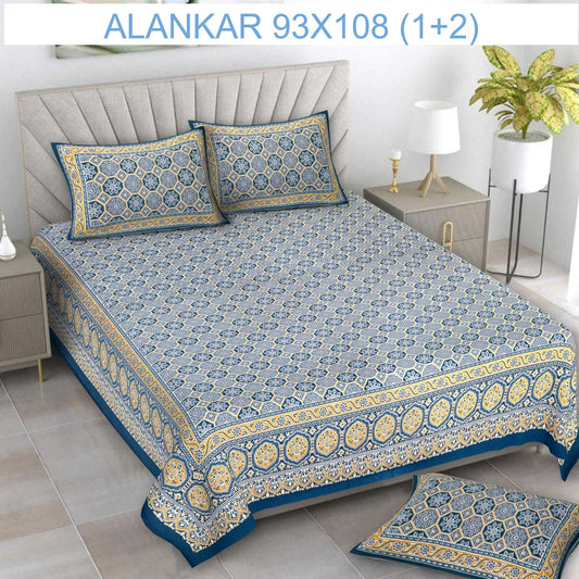 Soft Cotton Bedsheet with 2 Pillow Covers