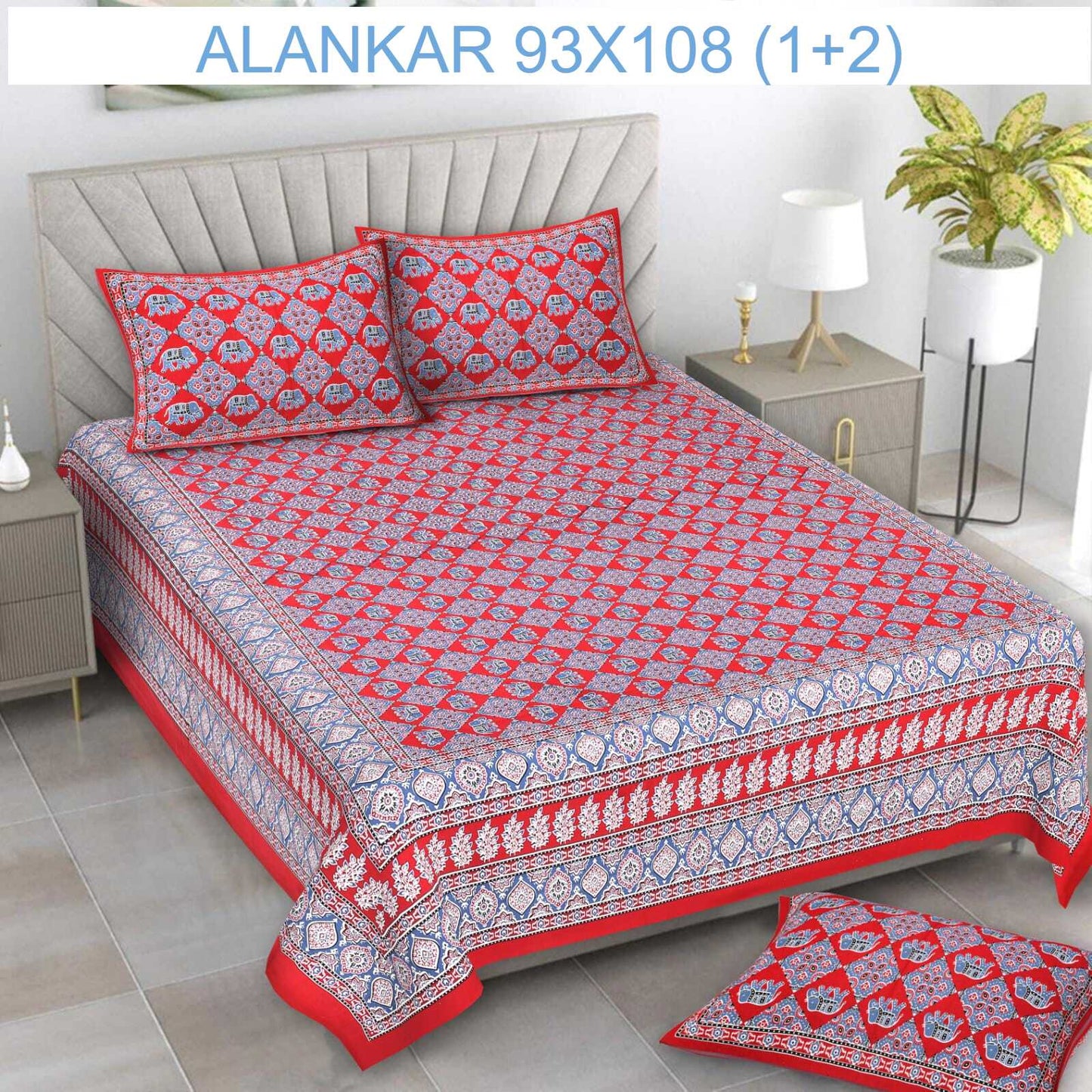 Soft Cotton Bedsheet with 2 Pillow Covers