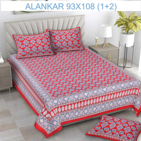 Soft Cotton Bedsheet with 2 Pillow Covers