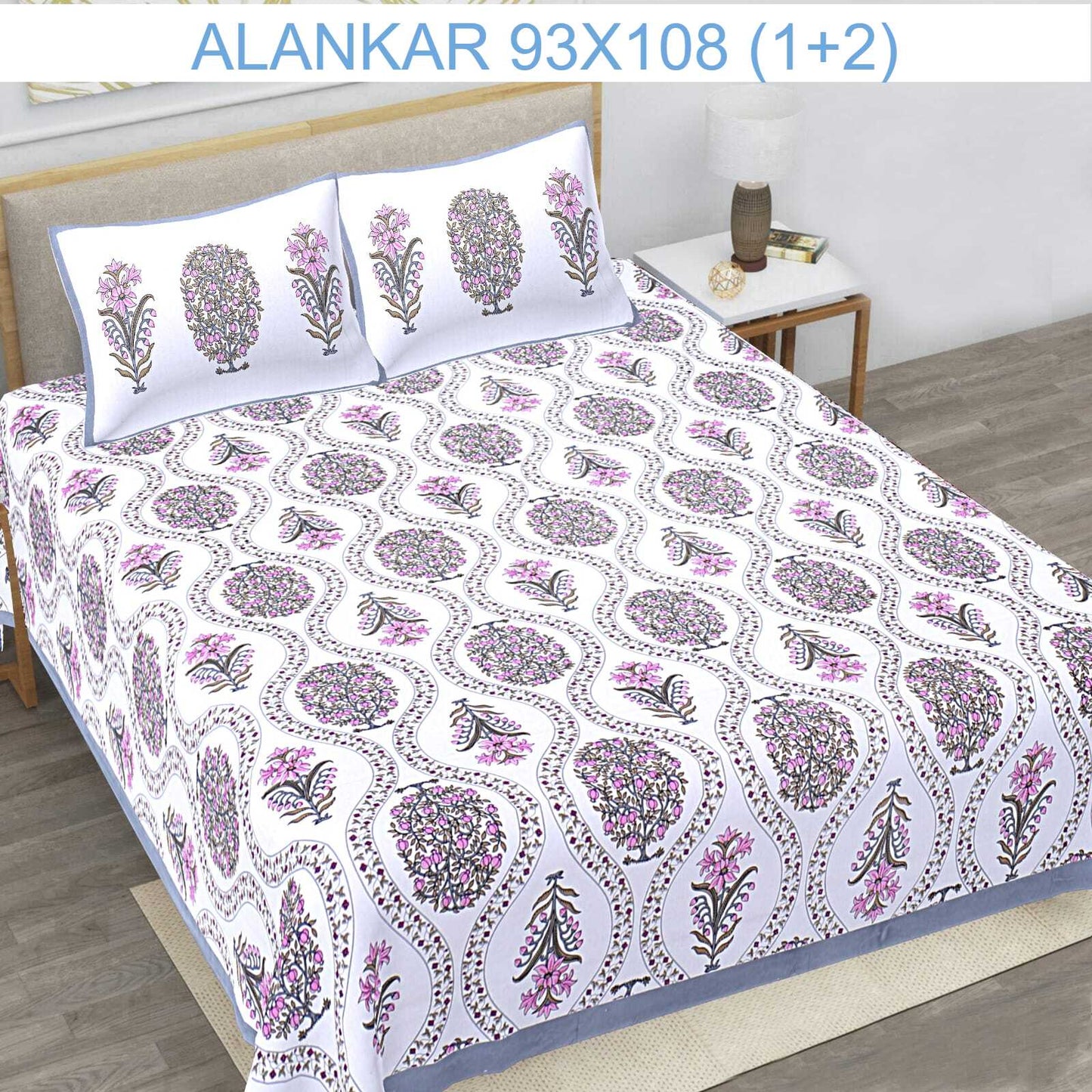 Soft Cotton Bedsheet with 2 Pillow Covers
