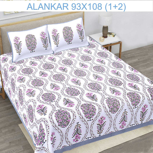 Soft Cotton Bedsheet with 2 Pillow Covers