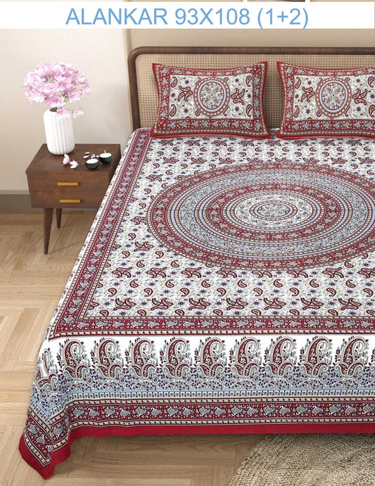 Soft Cotton Bedsheet with 2 Pillow Covers
