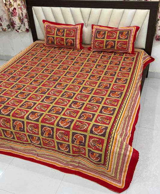 Traditional Jaipuri Printed Cotton Kantha Bedcover