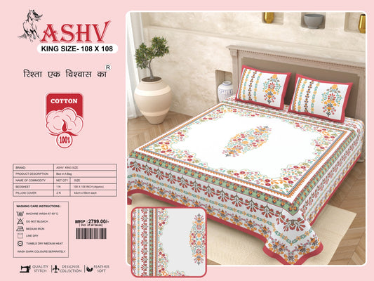 Luxury Jumbo Size Bedsheet Set with 2 Pillow Covers for Big Beds