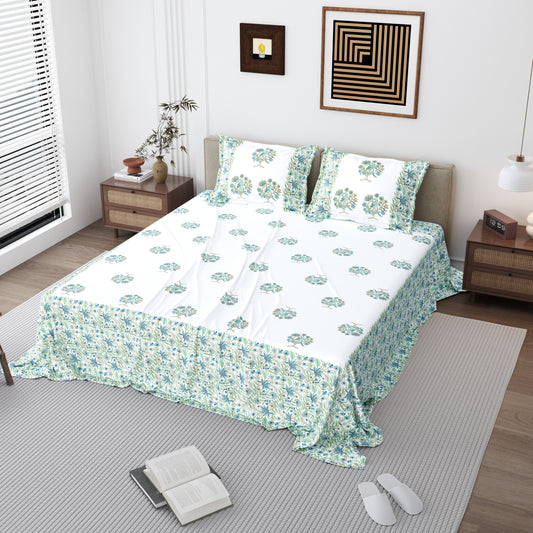 Luxury Jumbo Size Bedsheet Set with 2 Pillow Covers for Big Beds