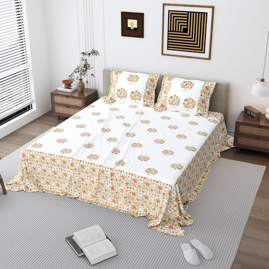 Luxury Jumbo Size Bedsheet Set with 2 Pillow Covers for Big Beds