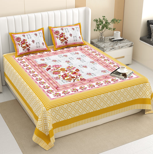 Luxury Jumbo Size Bedsheet Set with 2 Pillow Covers for Big Beds