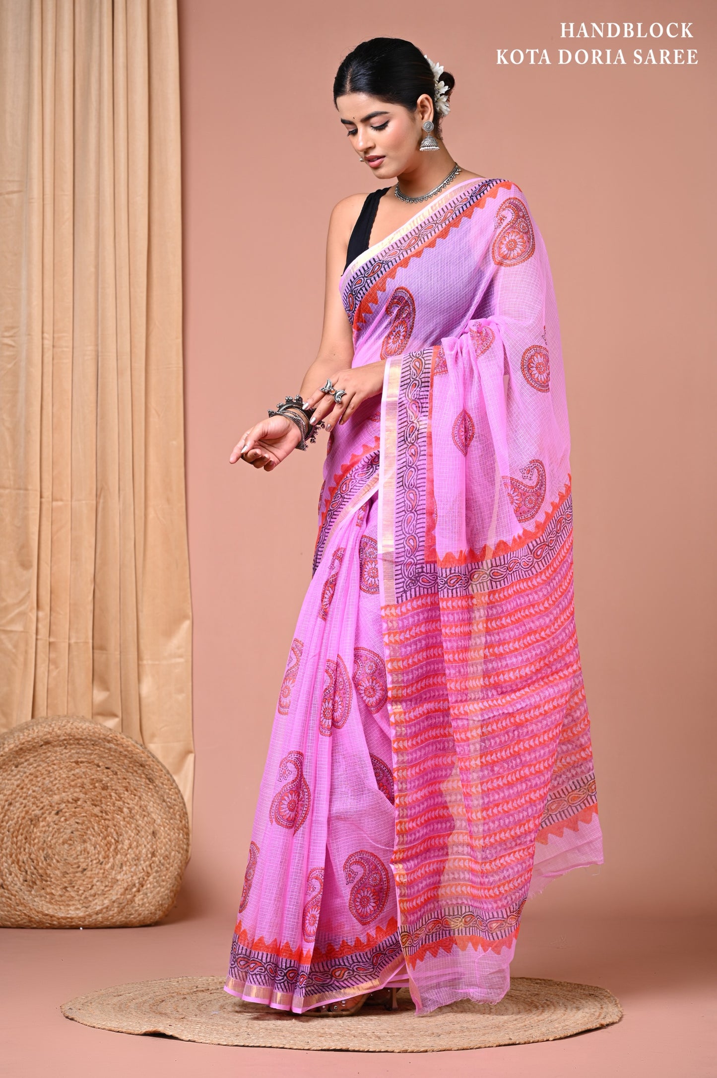 Elegant Kota Doriya Cotton Silk Saree – Lightweight Summer Wear