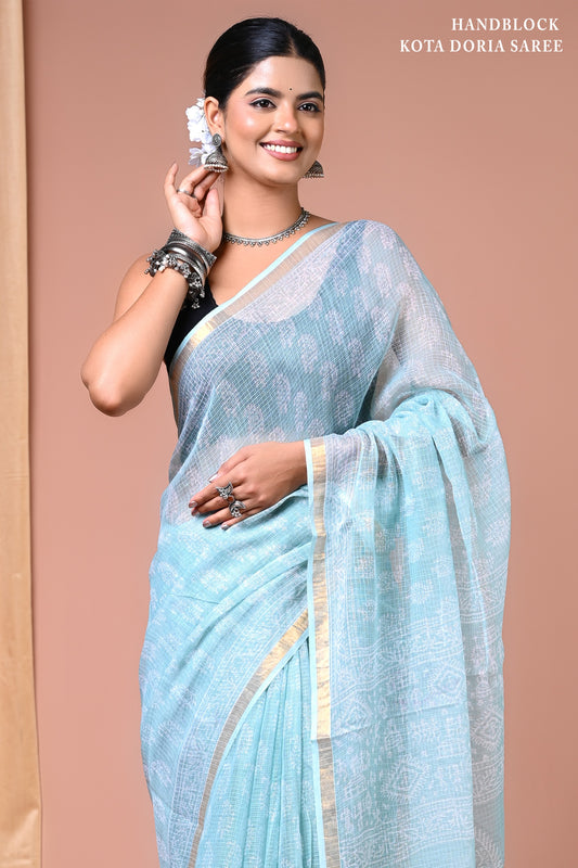 Elegant Kota Doriya Cotton Silk Saree – Lightweight Summer Wear