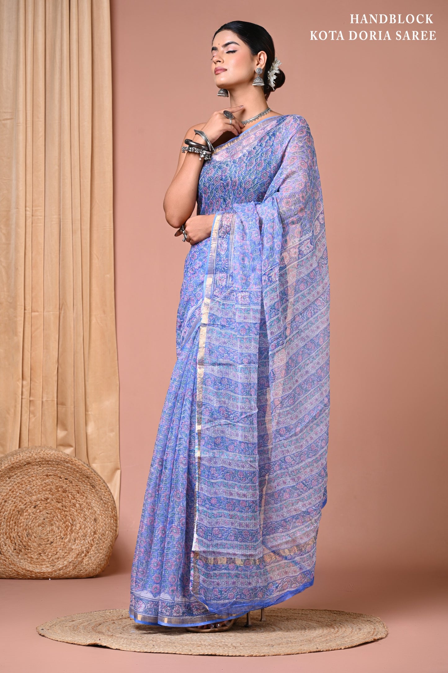 Classic Jaipuri Printed Cotton Mulmul Saree for Women