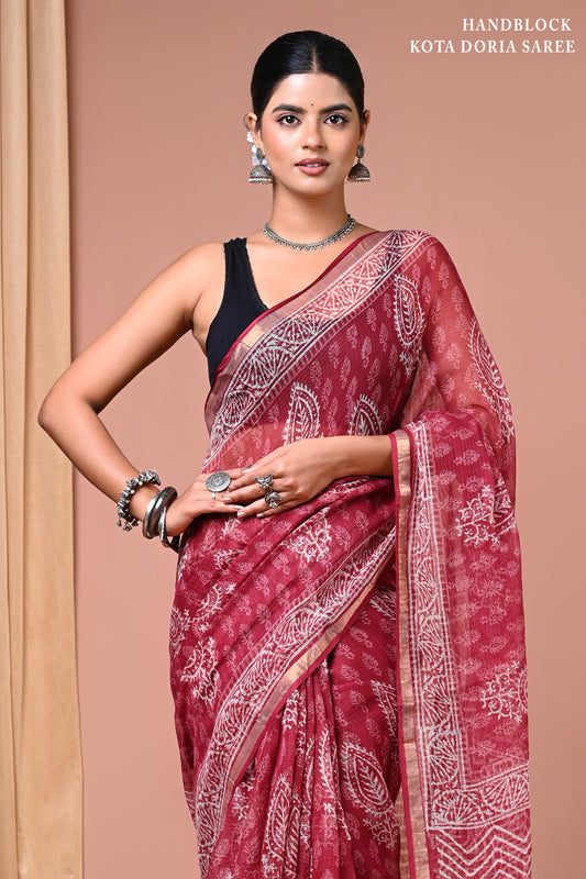 Classic Jaipuri Printed Cotton Mulmul Saree for Women