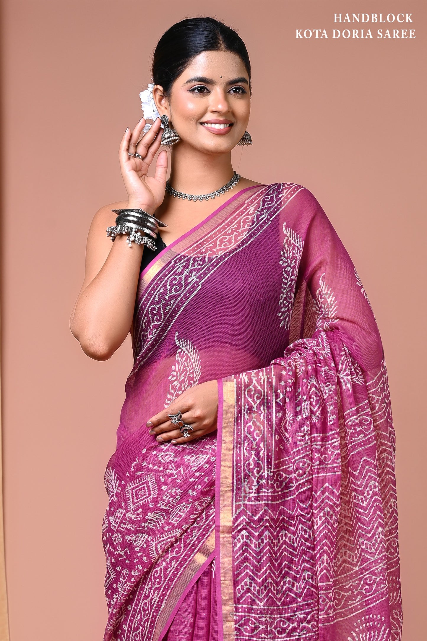 Classic Jaipuri Printed Cotton Mulmul Saree for Women