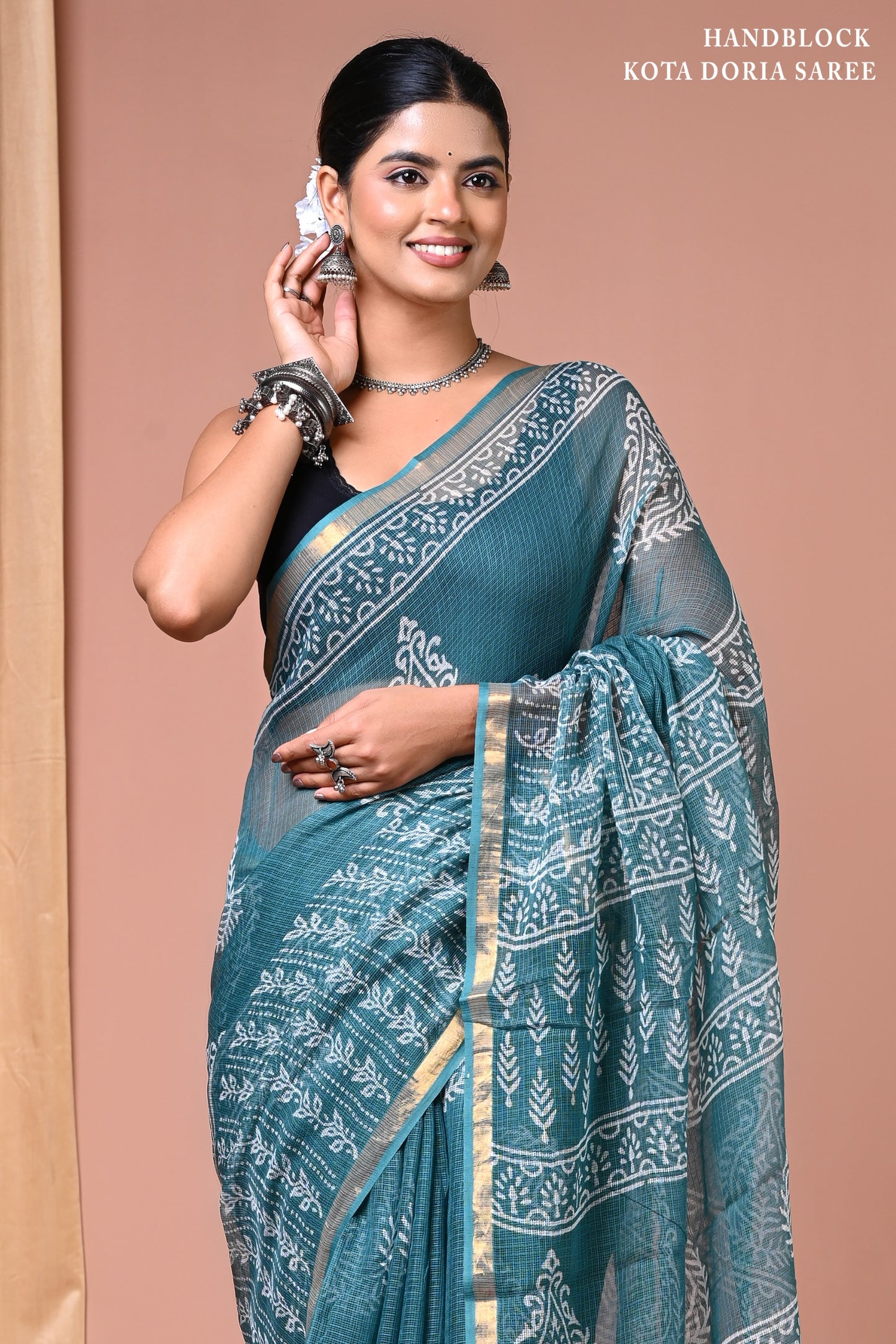 Classic Jaipuri Printed Cotton Mulmul Saree for Women