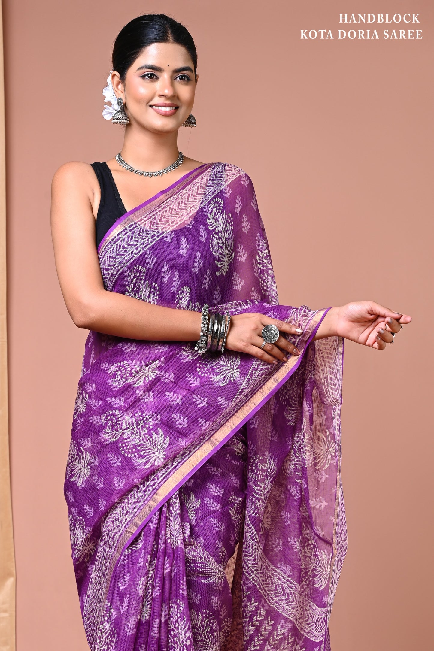 Classic Jaipuri Printed Cotton Mulmul Saree for Women