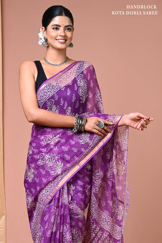 Classic Jaipuri Printed Cotton Mulmul Saree for Women