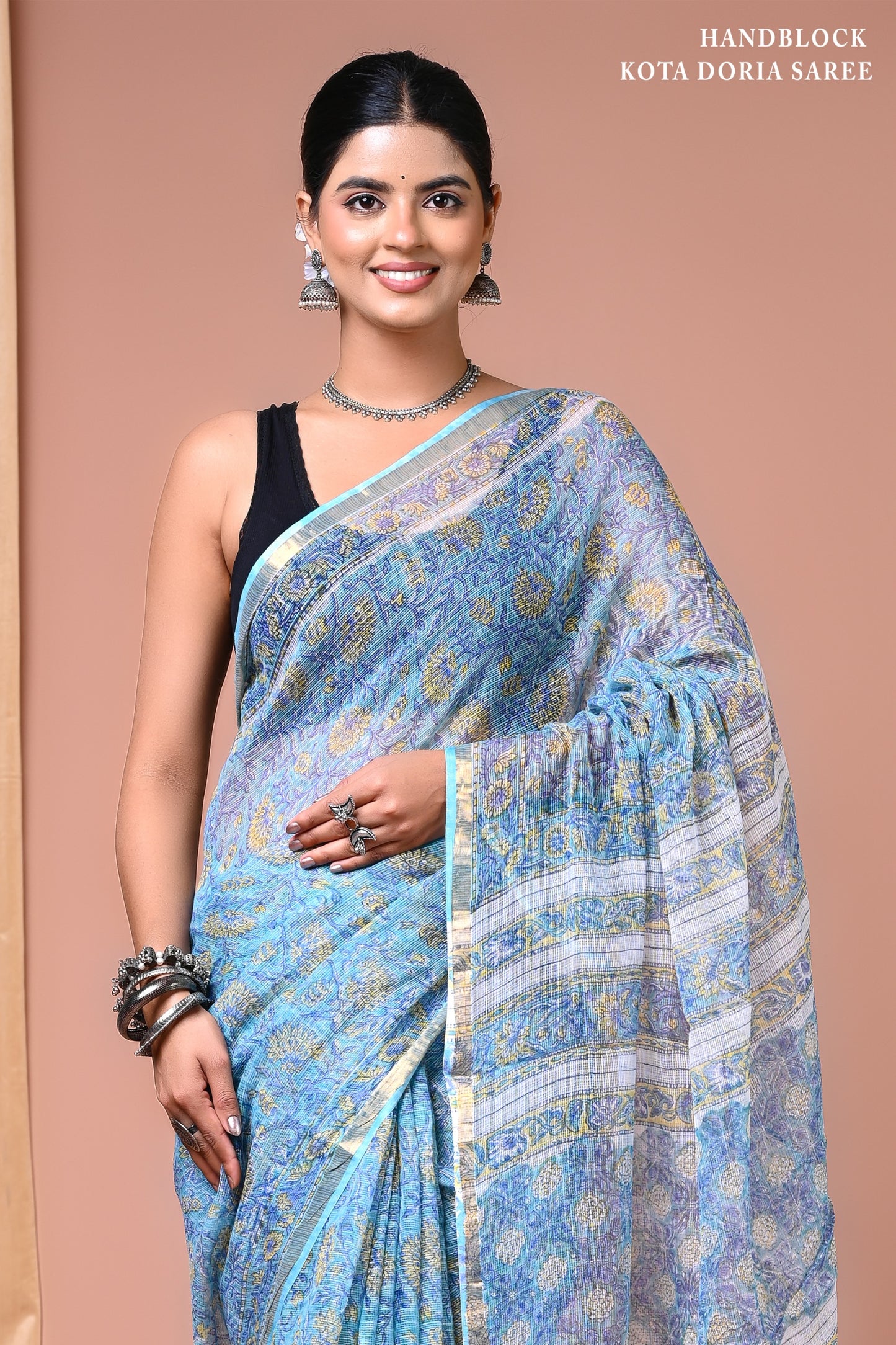 Elegant Kota Doriya Cotton Silk Saree – Lightweight Summer Wear
