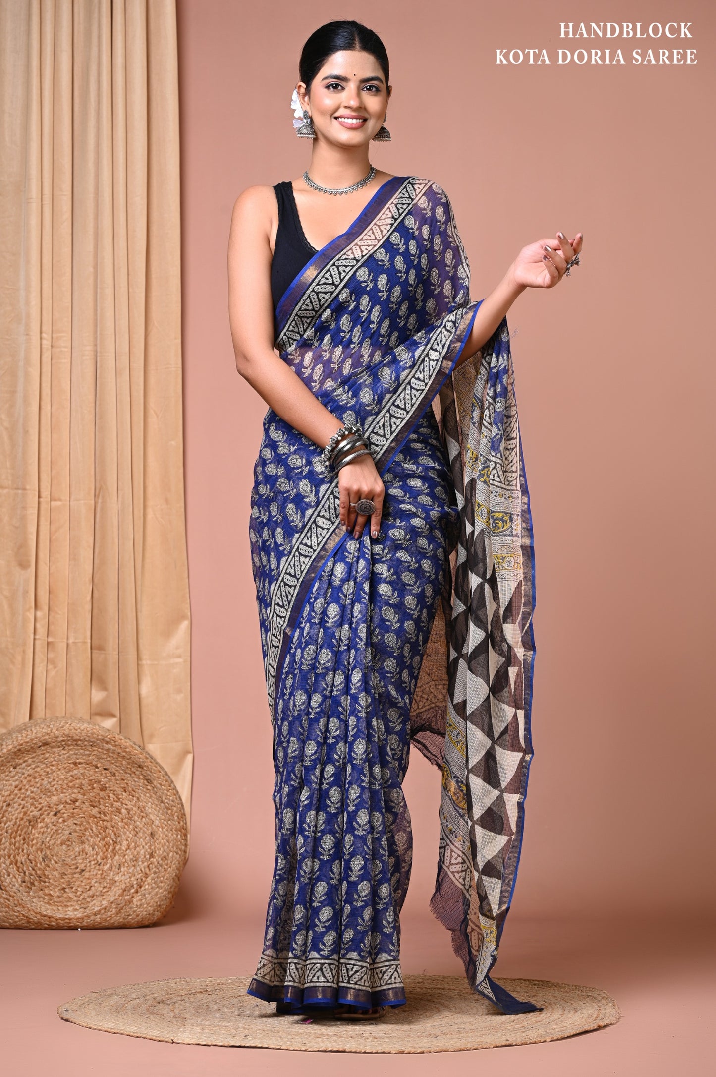 Elegant Kota Doriya Cotton Silk Saree – Lightweight Summer Wear