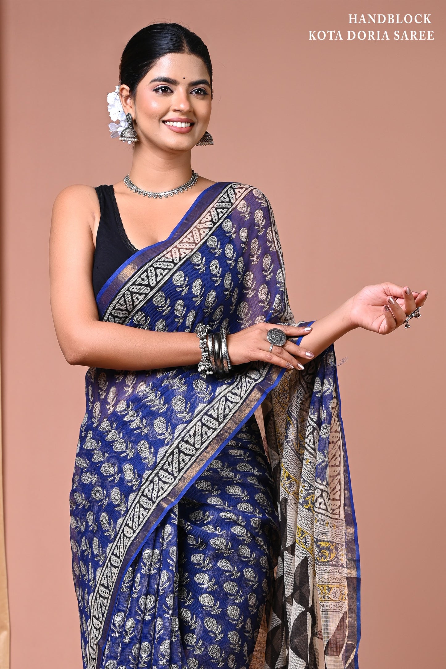 Classic Jaipuri Printed Cotton Mulmul Saree for Women