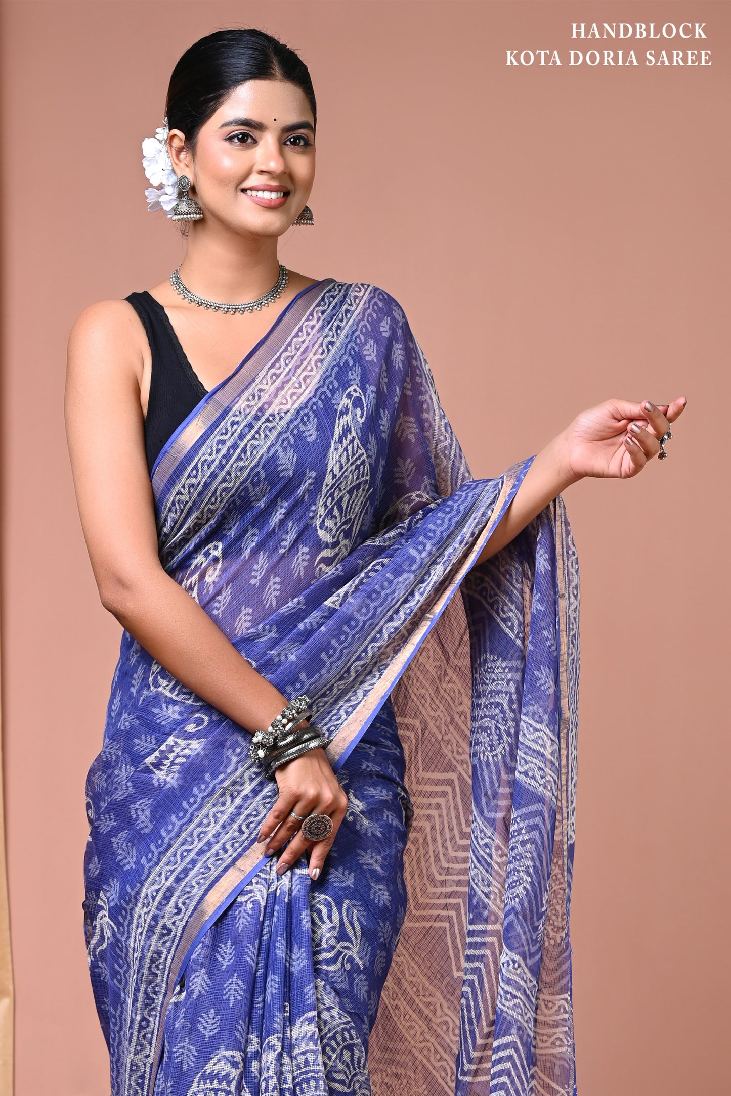 Classic Jaipuri Printed Cotton Mulmul Saree for Women