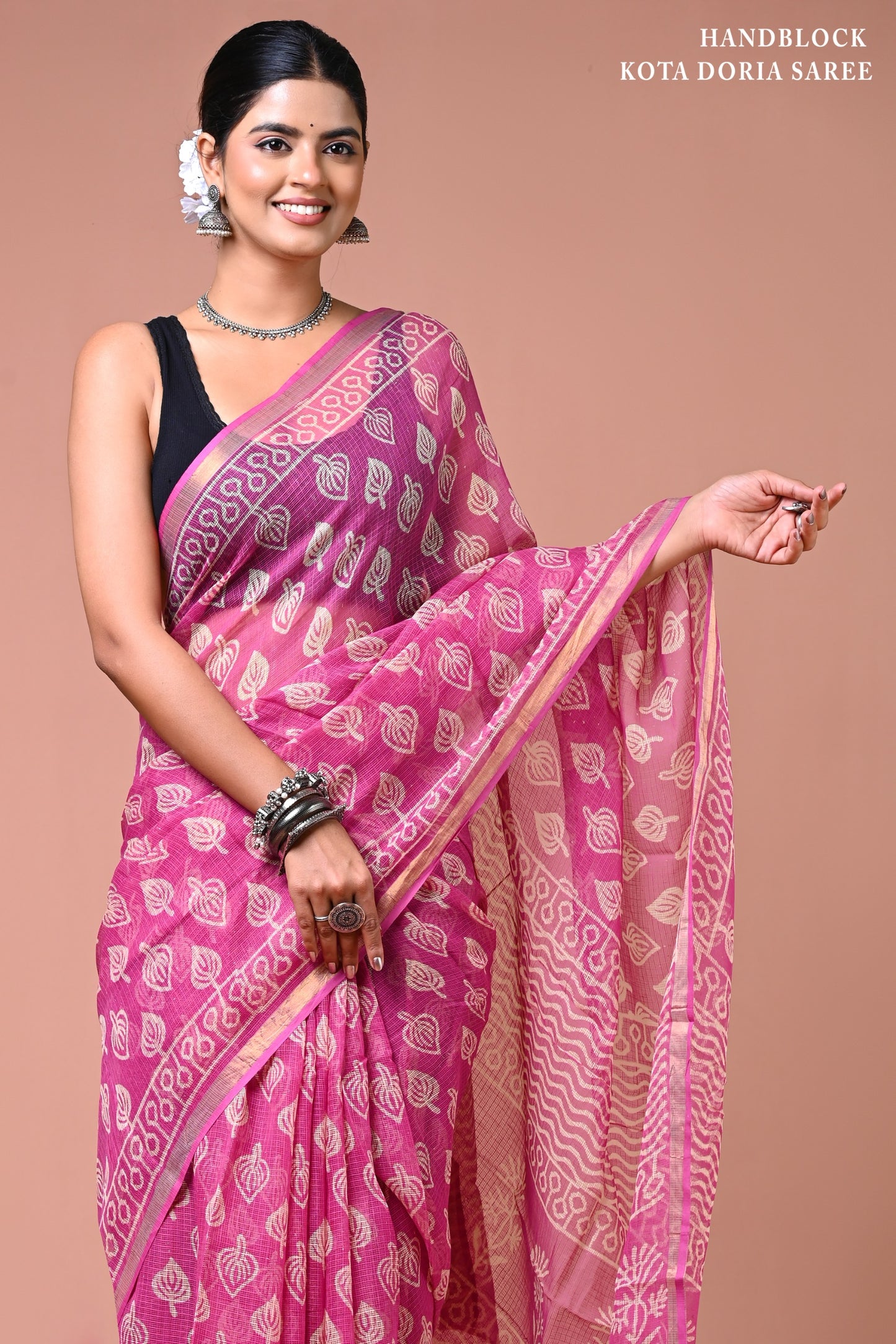 Classic Jaipuri Printed Cotton Mulmul Saree for Women