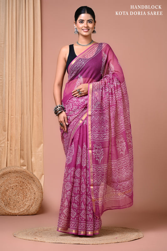Classic Jaipuri Printed Cotton Mulmul Saree for Women