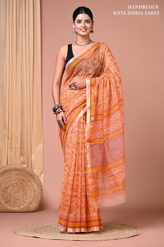 Elegant Kota Doriya Cotton Silk Saree – Lightweight Summer Wear