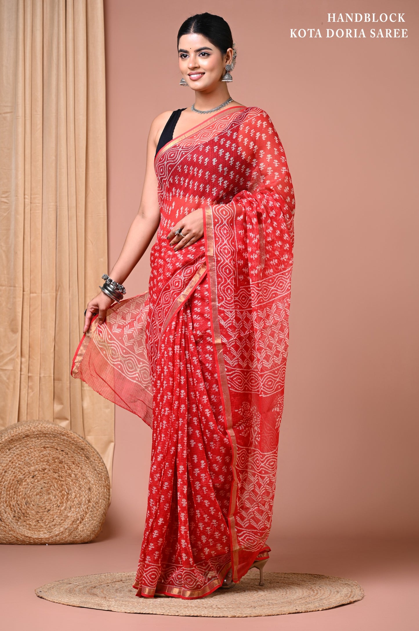 Elegant Kota Doriya Cotton Silk Saree – Lightweight Summer Wear