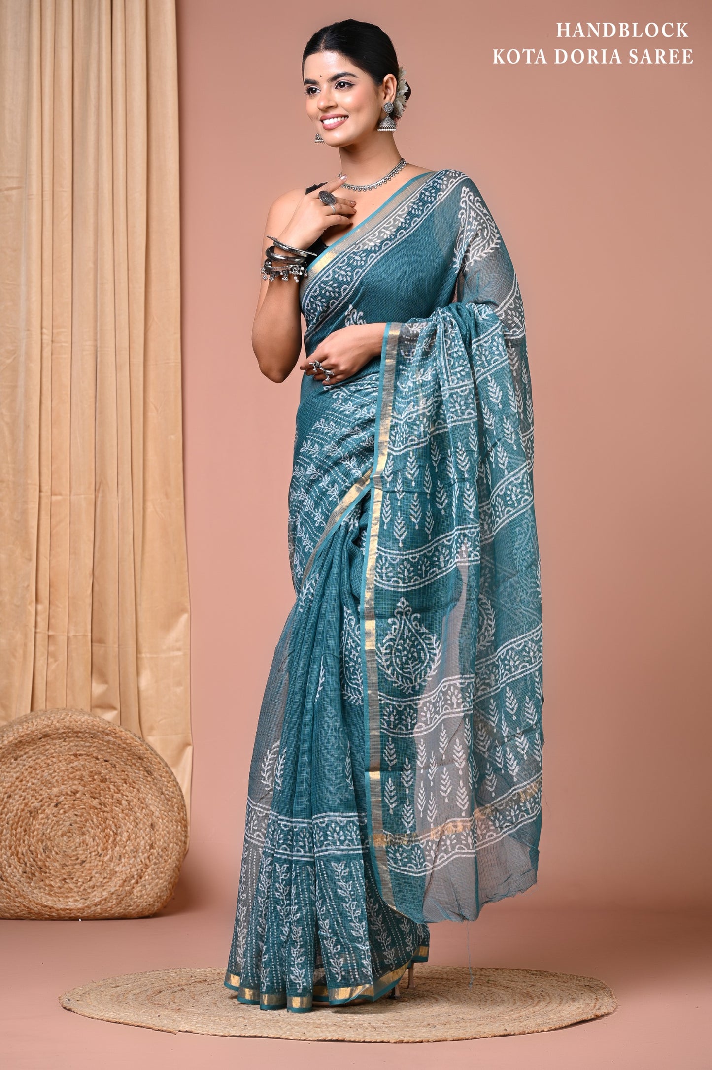 Classic Jaipuri Printed Cotton Mulmul Saree for Women