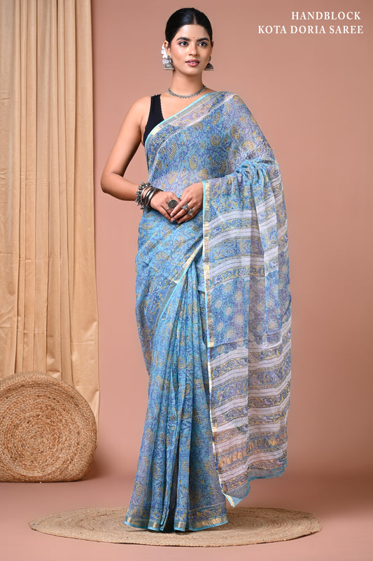 Classic Jaipuri Printed Cotton Mulmul Saree for Women
