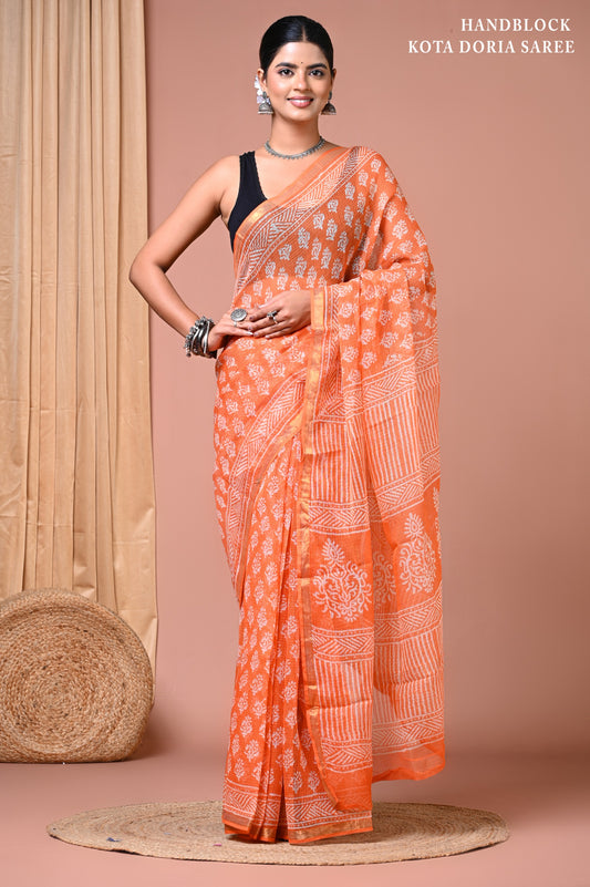 Elegant Kota Doriya Cotton Silk Saree – Lightweight Summer Wear