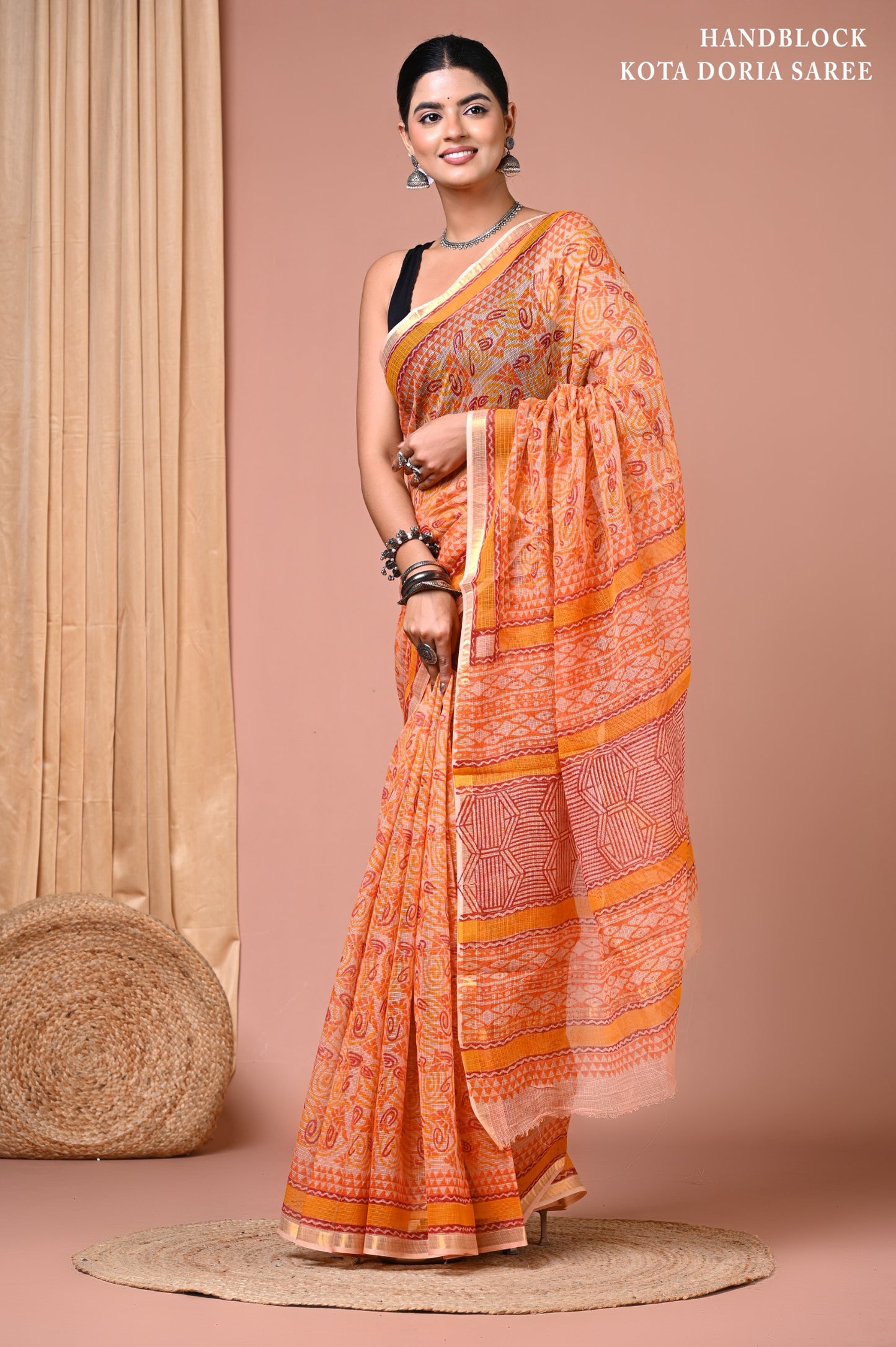 Elegant Kota Doriya Cotton Silk Saree – Lightweight Summer Wear
