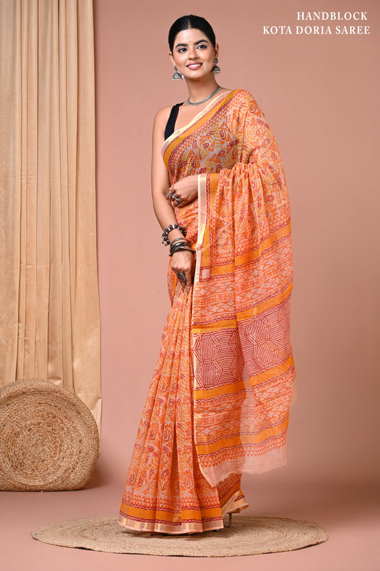 Elegant Kota Doriya Cotton Silk Saree – Lightweight Summer Wear