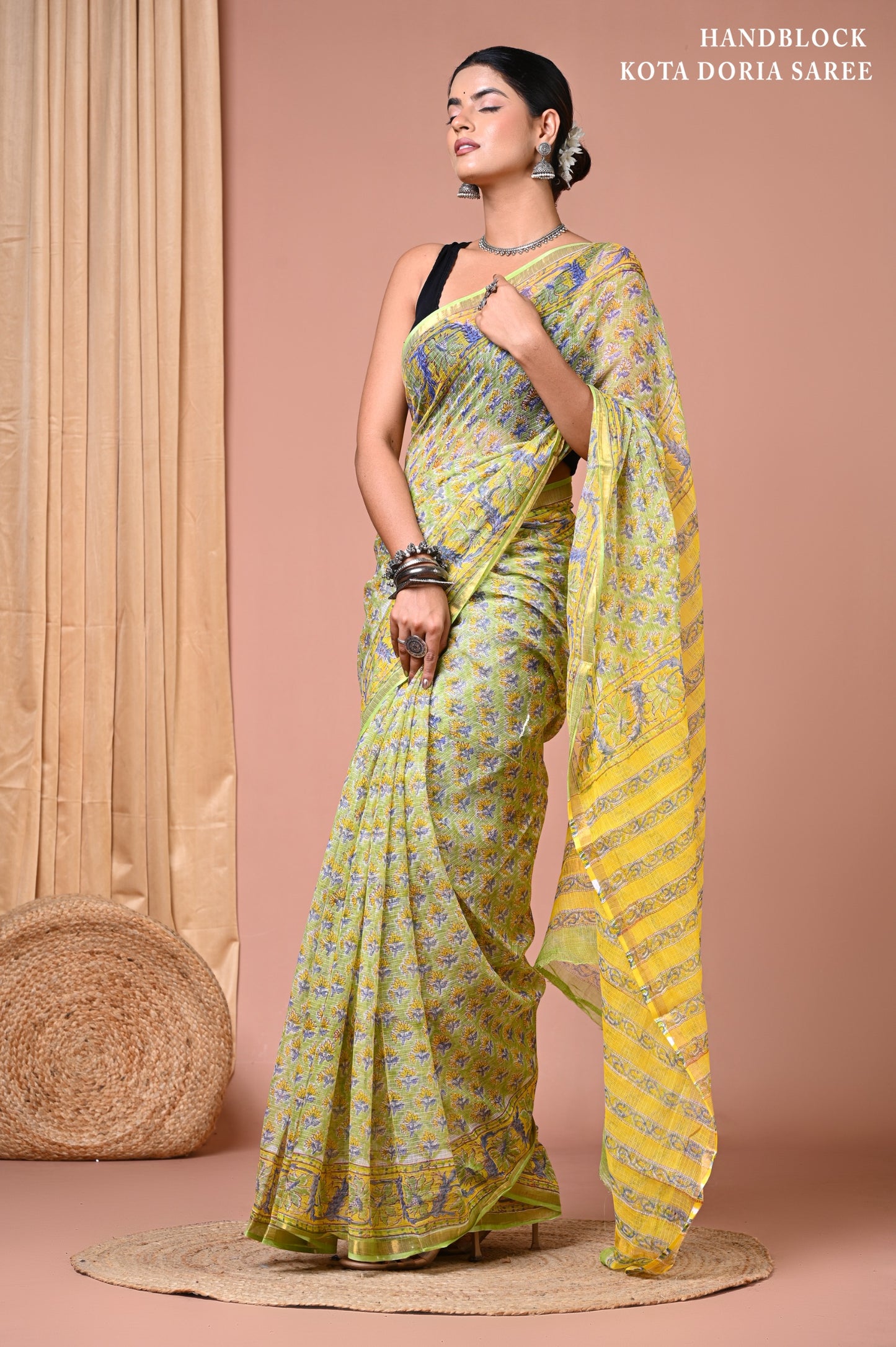 Classic Jaipuri Printed Cotton Mulmul Saree for Women
