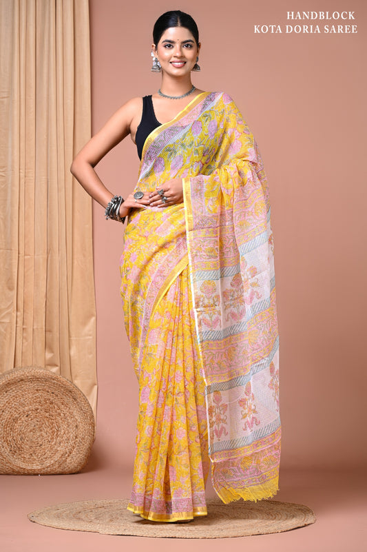 Classic Jaipuri Printed Cotton Mulmul Saree for Women
