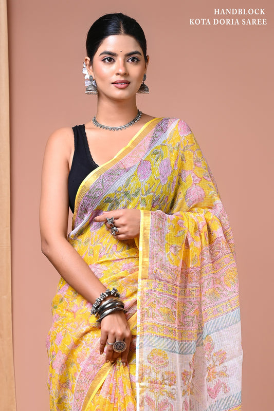 Classic Jaipuri Printed Cotton Mulmul Saree for Women