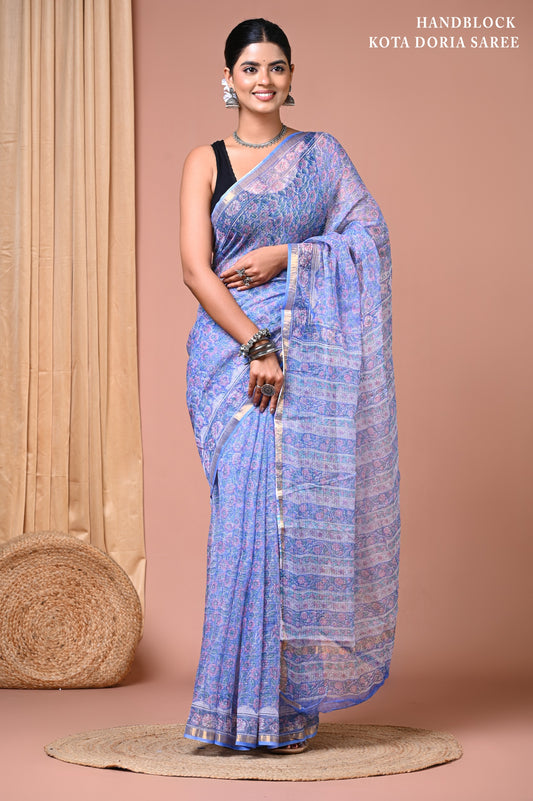 Classic Jaipuri Printed Cotton Mulmul Saree for Women