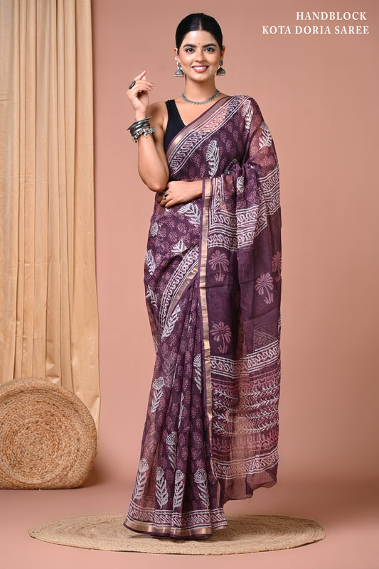 Elegant Kota Doriya Cotton Silk Saree – Lightweight Summer Wear