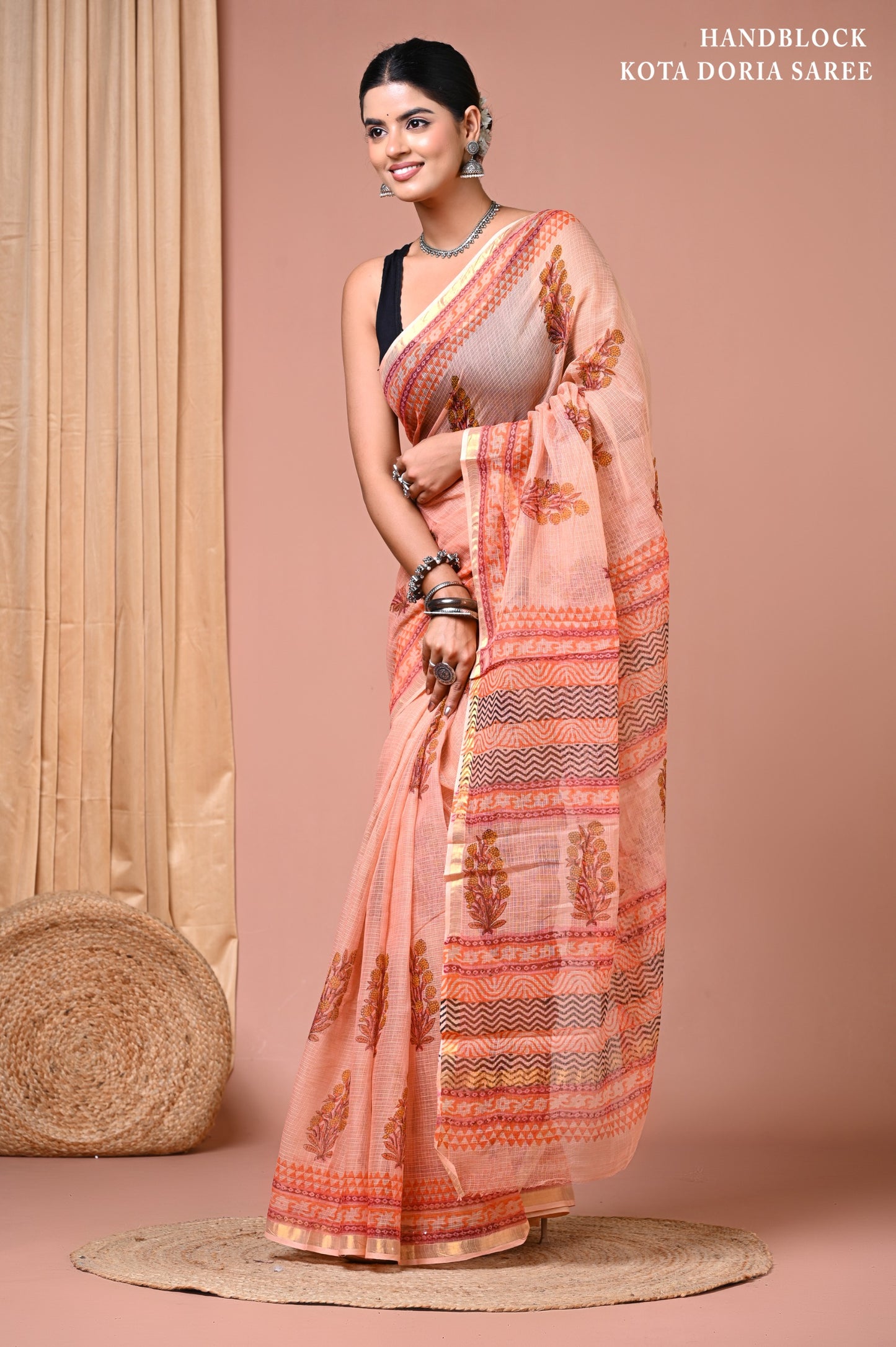 Elegant Kota Doriya Cotton Silk Saree – Lightweight Summer Wear