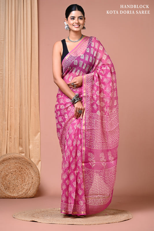 Classic Jaipuri Printed Cotton Mulmul Saree for Women