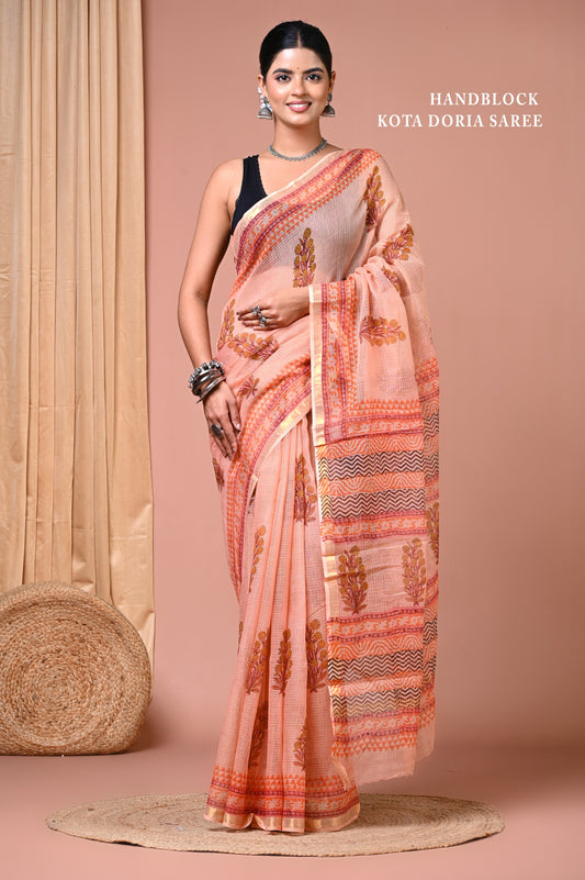 Elegant Kota Doriya Cotton Silk Saree – Lightweight Summer Wear