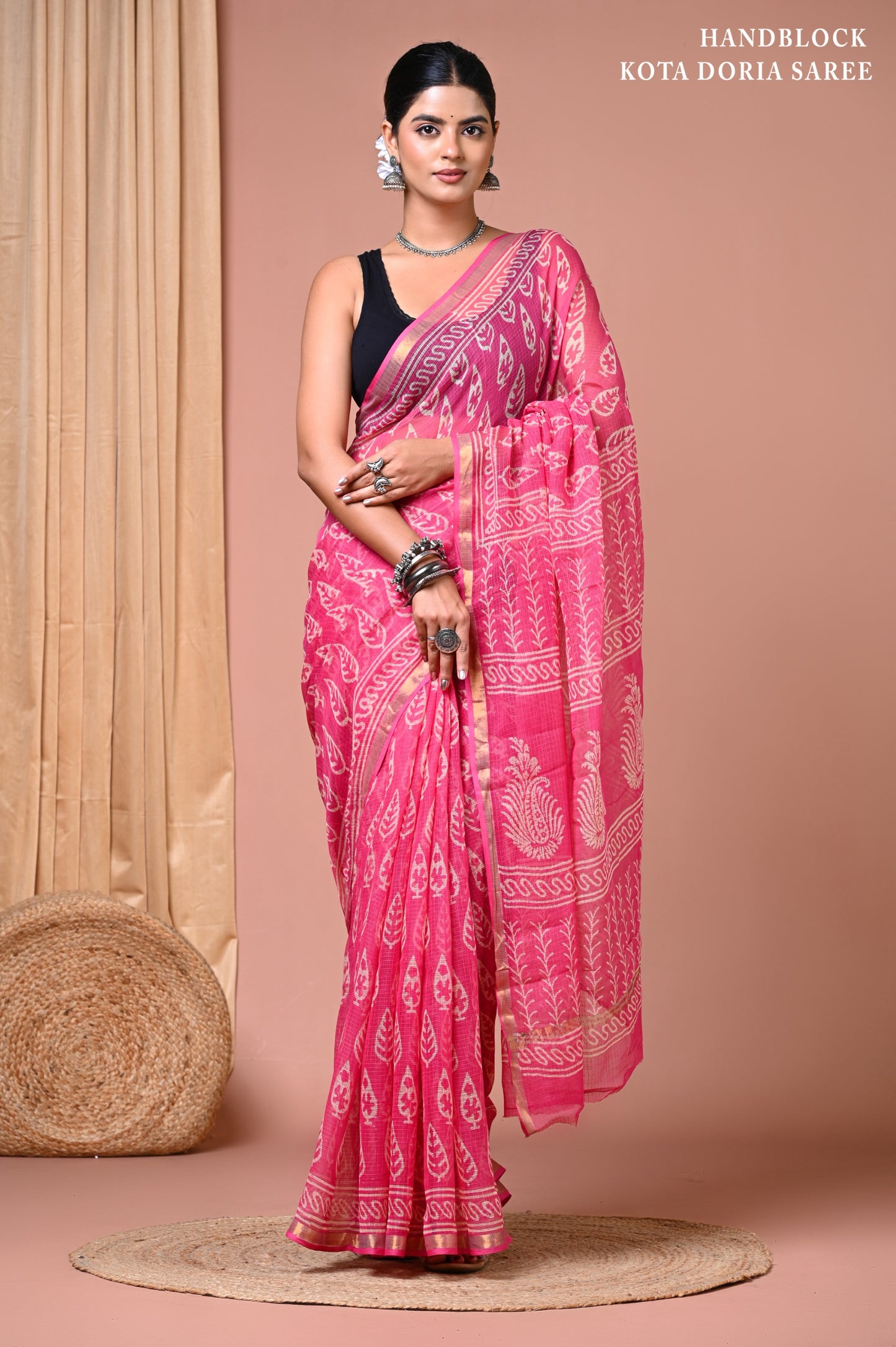 Elegant Kota Doriya Cotton Silk Saree – Lightweight Summer Wear