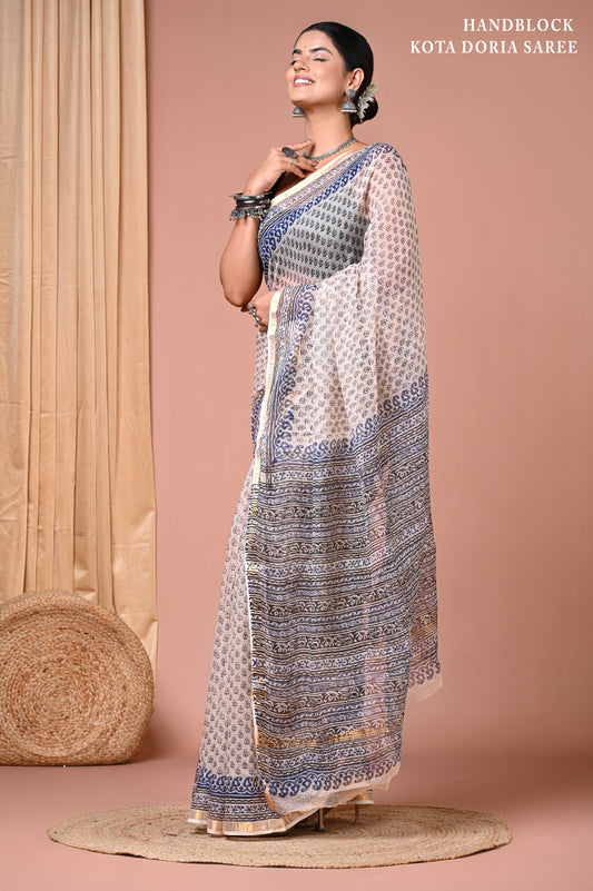 Elegant Kota Doriya Cotton Silk Saree – Lightweight Summer Wear