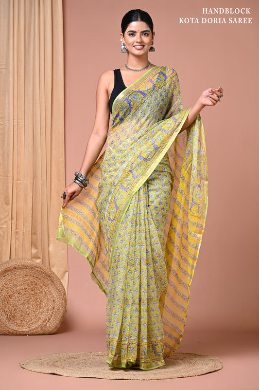 Classic Jaipuri Printed Cotton Mulmul Saree for Women
