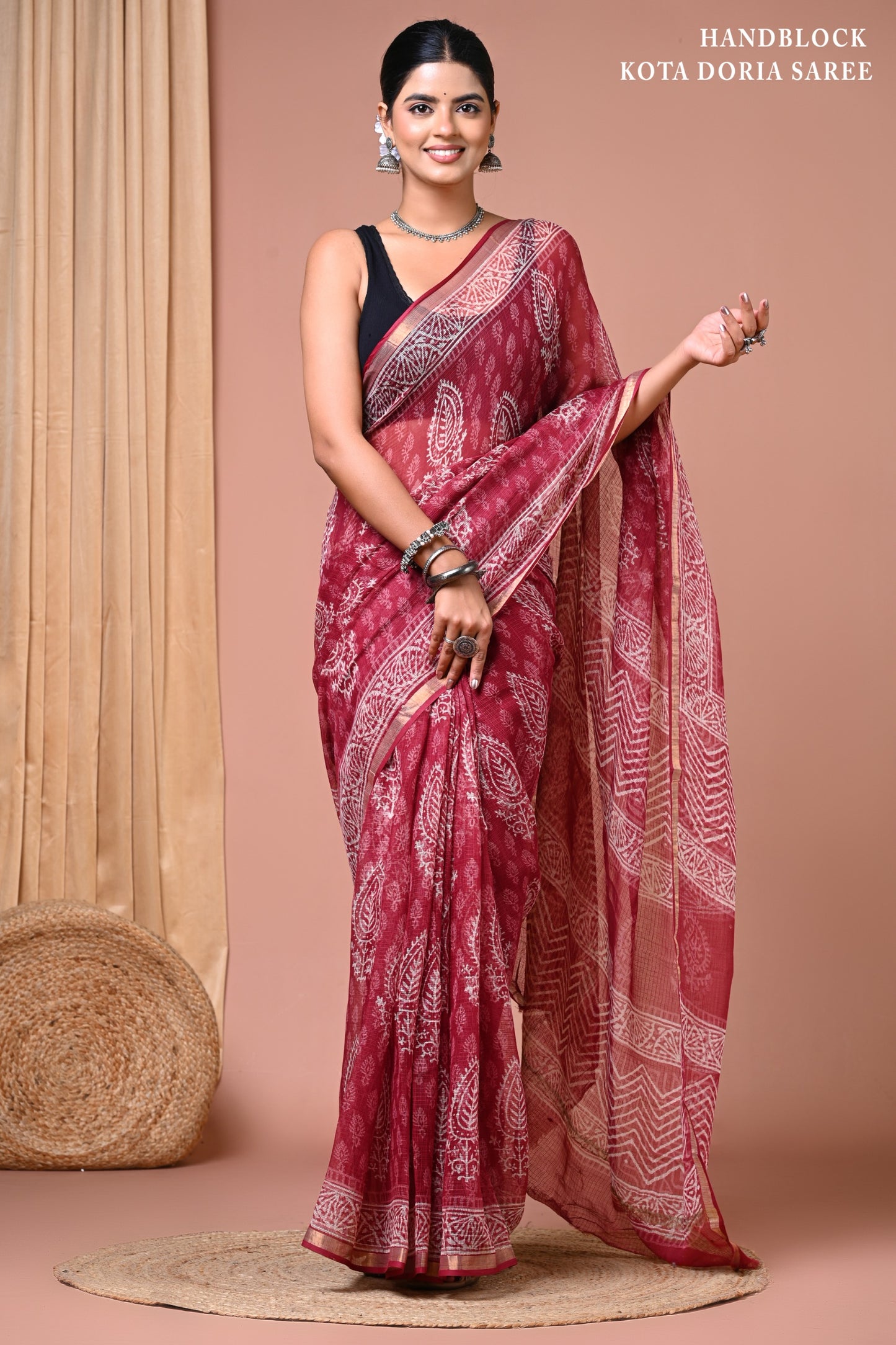 Elegant Kota Doriya Cotton Silk Saree – Lightweight Summer Wear