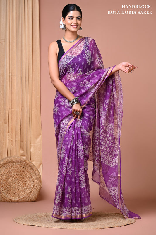Classic Jaipuri Printed Cotton Mulmul Saree for Women