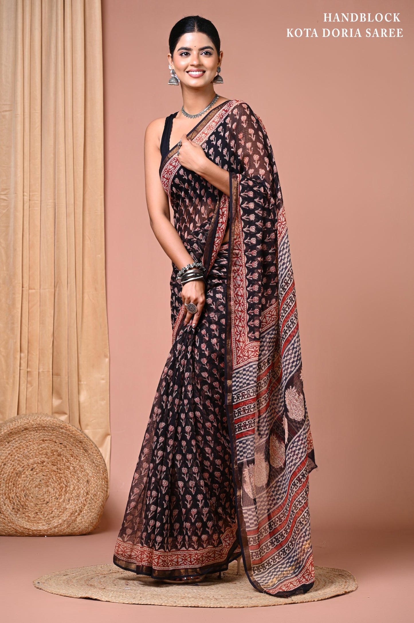 Elegant Kota Doriya Cotton Silk Saree – Lightweight Summer Wear