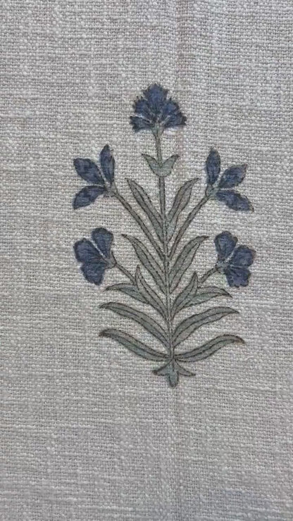 Handblock Print Cotton Sofa Throw Blue Tree - Jaipur Artisan Slub Cotton Blanket/Table Cloth