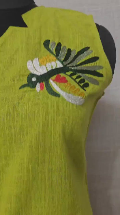 Lime Green Hand Embroidered Women Co Ord Set