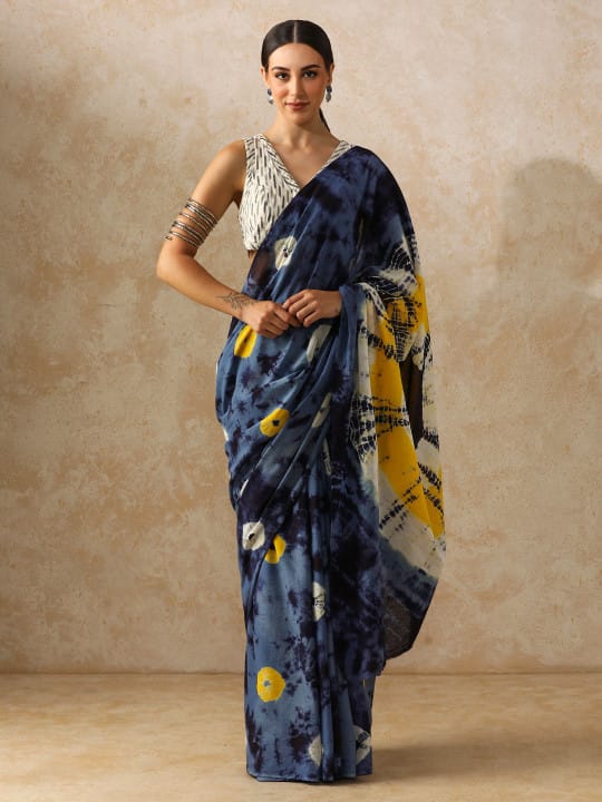 Classic Jaipuri Printed Cotton Mulmul Saree for Women