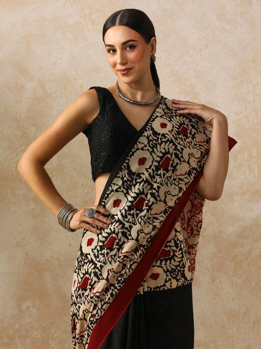 Classic Jaipuri Printed Cotton Mulmul Saree for Women